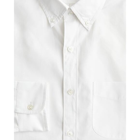 Thomas Mason J.Crew White Poplin Shirt Medium NWT - Picture 2 of 13